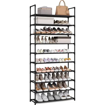 Botník Botník na nožičkách, s policemi Songmics 83 x 173 x 28 cm černá