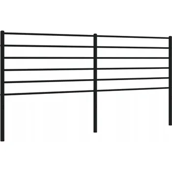 Černé čelo postele z kovu 206 x 3 x 90 cm