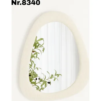 Zrcadlo Zrcadlo v plyšovém krémovém rámu 58x48x1,5 cm Action