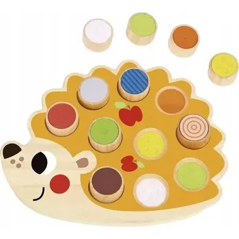 Dřevěná hračka Tooky Toy: Senzorická hrací deska - Ježek