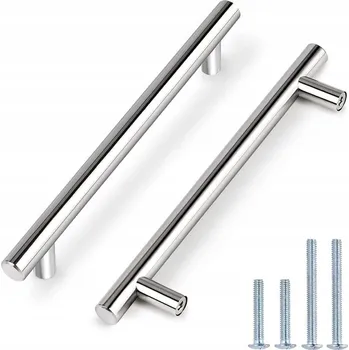 Nábytkové kování Nábytková úchytka reling pro zásuvky a skříňky, stříbrná barva, ocel, 15 ks, 256 mm