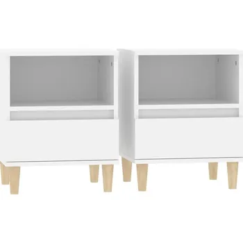 Noční stolek Noční stolky, 2 ks, bílé, 40 x 35 x 50 cm