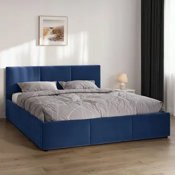 Postel Čalouněná dvoulůžková postel Jana 160x200, odstíny modré