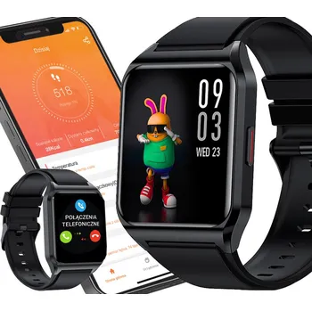 Hodinky CHYTRÉ HODINKY Měření krevního tlaku a pulsu RUBICON Volání RNCE89 Teploměr ČERNÝ