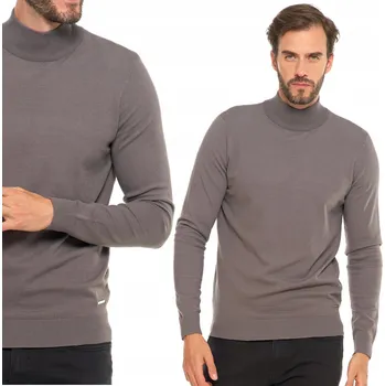 Pánský svetr Pánský svetr Moraj Rolák Klasický Elegantní Rolák Viskóza Šedý vel. S