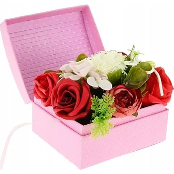 umělá květina KYTICE KVĚTIN V KRABIČCE FLOWERBOX DÁREK RŮŽE