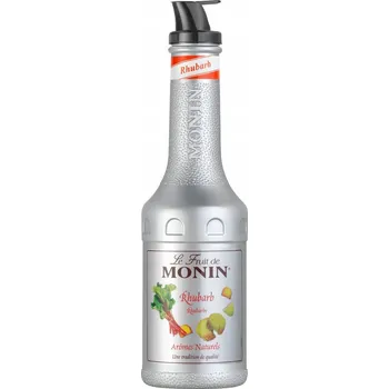 Sirup Monin Pyré ovocné Rebarbora (Rhubarb) 1 litr, ovocná dřeň, pyré na přípravu drinků