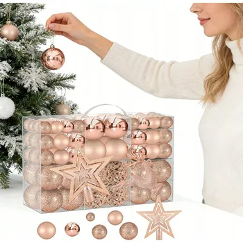 Vánoční dekorace VÁNOČNÍ BAŇKY NA STROMEČEK DEKORACE 102 KS VÁNOČNÍCH STROMKŮ VELKÁ SADA ZÁVĚSNÉ NEROZBITNÉ OZDOBY