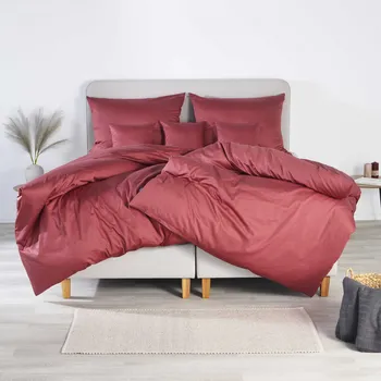 Bytový textil DARRÉ Saténové povlečení Red Velvet - GOTS Velikost: 140 x 200 + 70 x 90