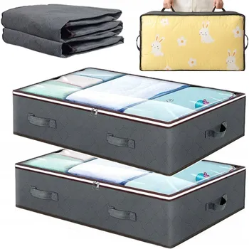 Úložný box Obal, úložný box na oblečení pod postel, organizér na povlečení, přikrývky, 2x75 L