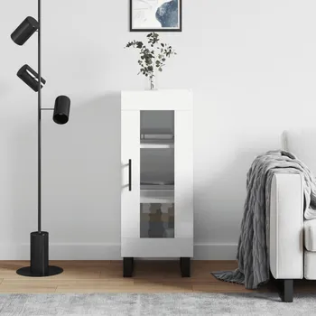 Příborník do zásuvky Nábytek XL Příborník bílý s vysokým leskem 34,5x34x90 cm kompozitní dřevo 828822