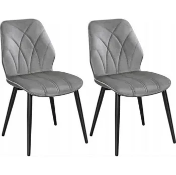 Jídelní židle Sada 2 čalouněných jídelních židlí 592672 light gray, šedé - A YAHEETECH
