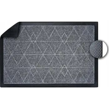 ROHOŽKA PEVNÁ VENKOVNÍ I VNITŘNÍ TROJÚHELNÍKY TMAVĚ ŠEDÁ 60x90