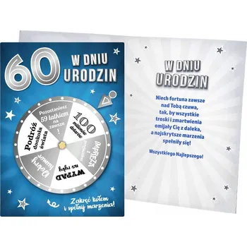 Narozeninové přání s kolem štěstí DÁREK k 60. narozeninám pro dědečka, tátu, něj