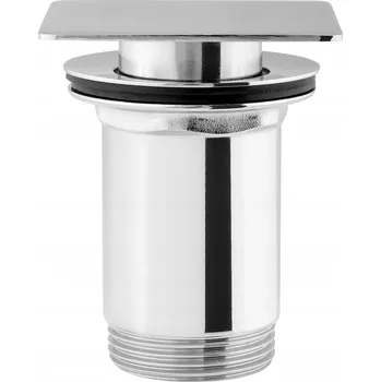 Sifon Zátka s přepadem klik-klak čtvercová Omnires stříbrná