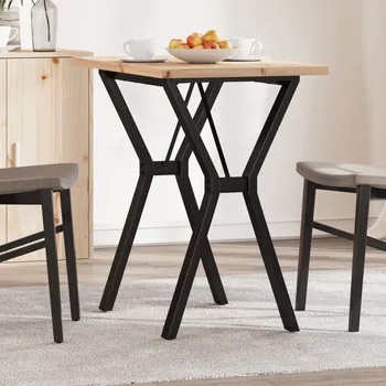 Jídelní stůl vidaXL Jídelní stůl s Y rámem 80 x 50 x 75,5 cm borové dřevo a ocel [3282782]