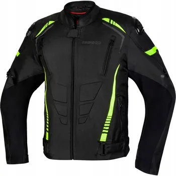 Moto bunda Textilní bunda Ozone Pulse Černá/Žlutá Neonová 6XL