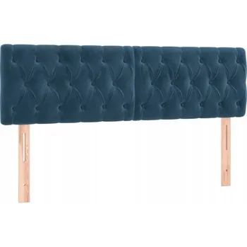 Čelo postele sametové tmavě modré 160 x 7 x 78/88 cm