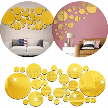 Obraz Naklejki na ścianę złote samoprzylepne dekorativní kruhy akrylové