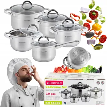 Sada hrnců Kamille , nerezová ocel 10 kusů.