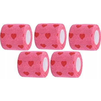 Kohezní obinadlo Zarys yellowband 5 cm x 4,5 m růžové se srdíčky 1 kus