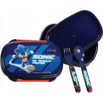 Svačinový box SVAČINOVÝ BOX Dvoupatrový svačinový box + příbor Sonic