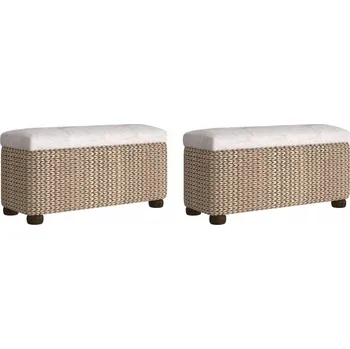 Zahradní lavice Lavice s úložným prostorem a polštářem, 69 x 27 x 36 cm, šedá barva