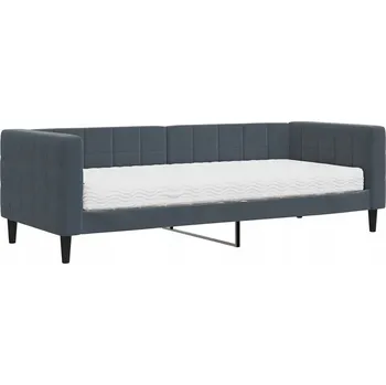 Pohovka Rozkládací pohovka s matrací 2 v 1, Samet (samet), Šedá, 223x90x68 cm