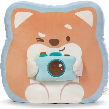 plyšák NICI PLYŠOVÝ MAZLÍČEK PŘÍTULNÍČEK / POLŠTÁŘ PES HIRO S FOTOAPARÁTEM 35X33X12CM