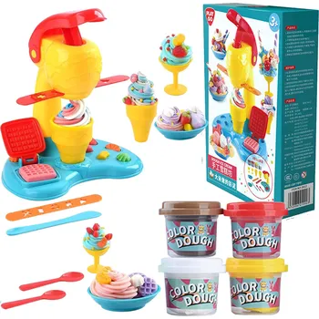 Výtvarná sada Zmrzlinárna Sada na výrobu zmrzliny Modelína 4 barvy + 11 doplňků