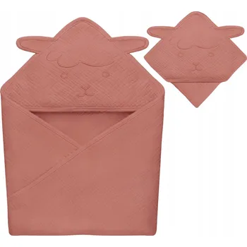 Kryt s kapucí Lionelo 80 x 80 cm LO-MUSLIN HOODED TOWEL RED CORAL