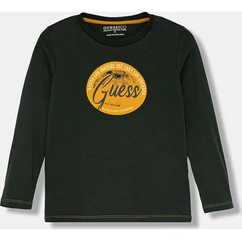 Dětská móda Dětské bavlněné tričko s dlouhým rukávem Guess N5BI11.I3Z14.9BYA zelená 79X, vel. 122-125