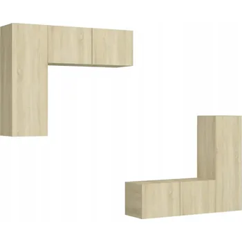 Televizní stolek 4dílná sada TV skříněk, dub sonoma, deska