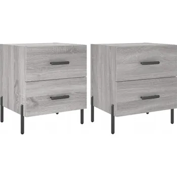 Noční stolek Noční stolky, 2 ks, šedý dub sonoma, 40x35x47,5 cm