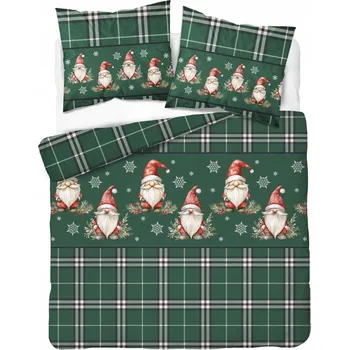 Povlečení Flanelové Povlečení VÁNOČNÍ SKŘÍŠEK, TRPASLÍK, MIKÚS, SNĚHOVÉ VLOČKY 160x200