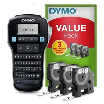 Tiskárna štítků Tiskárna samolepicích štítků Dymo, LabelManager 160, PROMO 3x páska D1 12mm x 7m