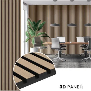 akustický panel akustický panel 3D, 60 x 260 cm T dřevěná dýha v odstínu ořech