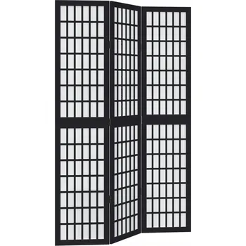 Paraván Dekorační paraván černý 105-110 x 180 cm masivní dřevo