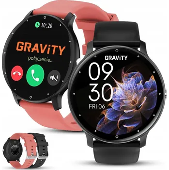 Hodinky Gravity dámské hodinky CHYTRÉ HODINKY PRO ŽENY Měření pulsu PL MENU černé ČERVENÉ