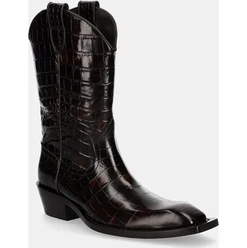 Jezdecká obuv Westernové kožené boty Martine Rose Cowboy Boot, 38, hnědá, 88X