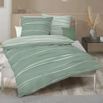 Povlečení Kaeppel | Makosaténové povlečení Motion oliv 140x200, 70x90