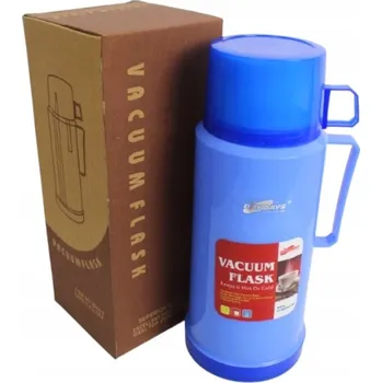 Malá termoska cestovní skleněný hrnek korek 0,450 ml.