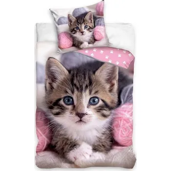 Povlečení fototisk Koťátko s klubíčky 140x200, 70x90 cm