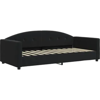 Pohovka Černá pohovka s funkcí spaní 212 x 100 x 75 cm, samet