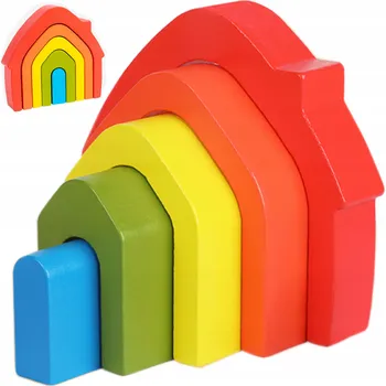 ostatní stavebnice STAVEBNICE DŘEVĚNÉ LOGICKÁ HRA DOVEDNOSTNÍ DUHA