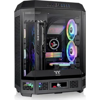 PC skříň THERMALTAKE Case The Tower 600, ATX, Průhledná bočnice, 2x 140mm Fan, černá CA-1Z1-00M1WN-00