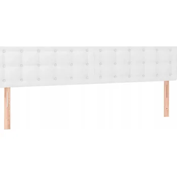 Bílé čelo postele z umělé kůže 160 x 5 x 78/88 cm