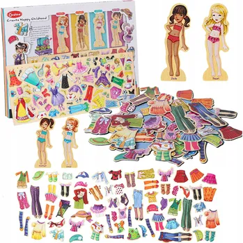 Puzzle SKLÁDAČKA MAGNETICKÉ OBLÉKÁNÍ DÍVKY KREATIVNÍ PUZZLE