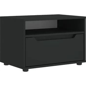 Televizní stolek TV stolek VISNES černý 60 x 40 x 38 cm s 1 zásuvkou a policí