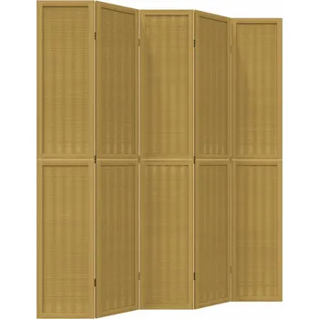 Paraván Paraván bambusový, 5dílný, hnědý, rozměry 175-180 x 220 cm